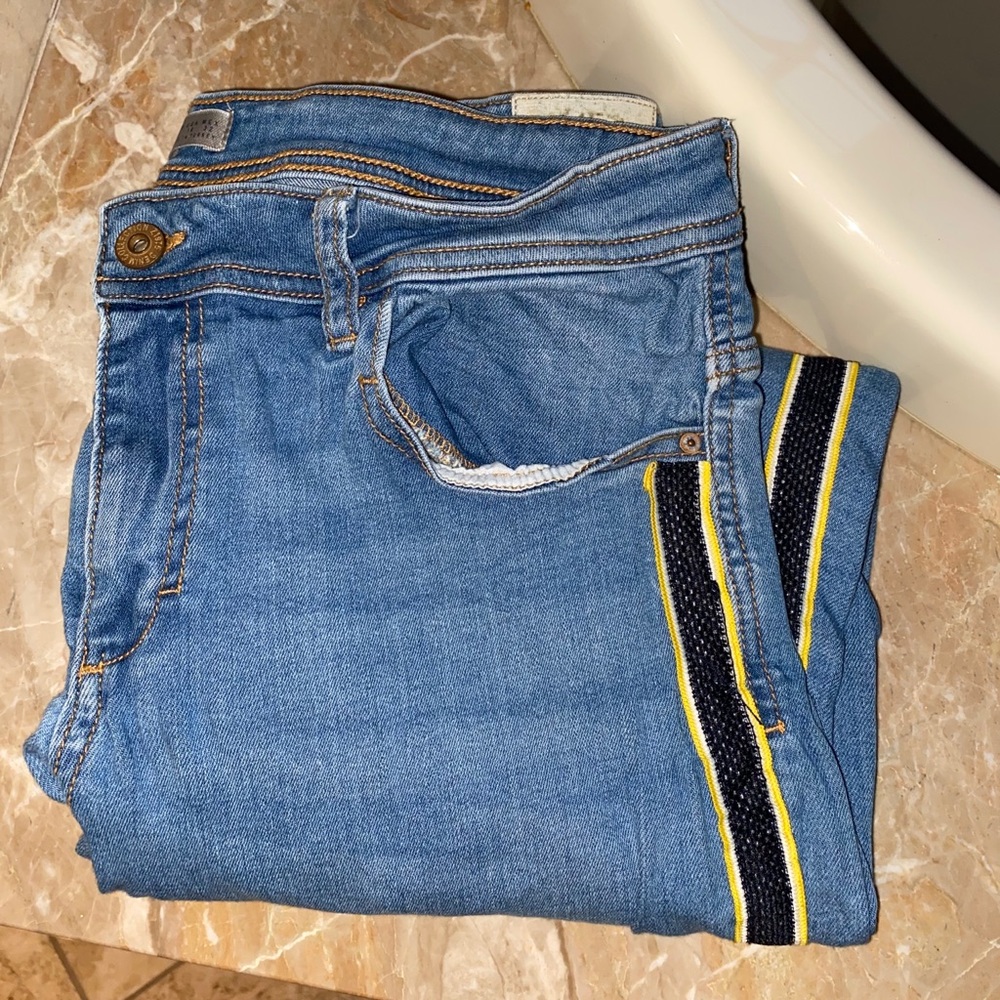 Zara Stripped Yellow and Black Jeans
